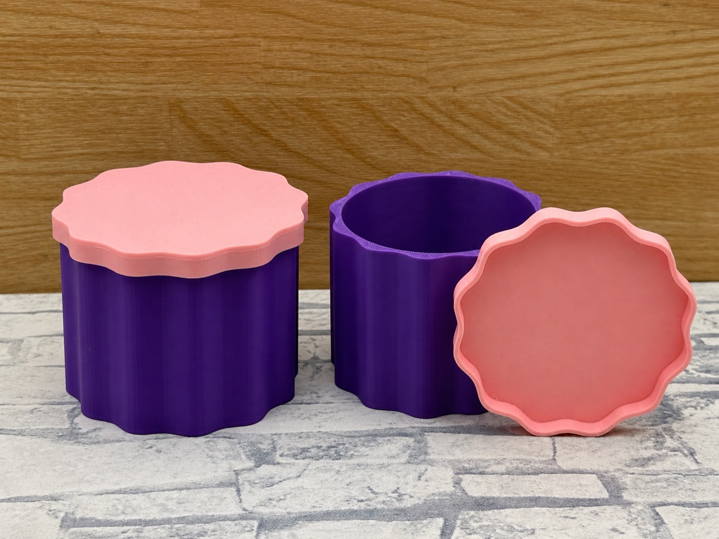 Exemplo real de um Organizador em Pétalas impresso em 3D e gerado no VEKMaker.